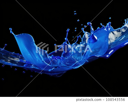 blue paint splash on black background 108543556