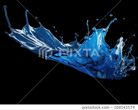 blue paint splash on black background blue paint splash on black background 108543574