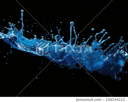 blue paint splash on black background 108544222