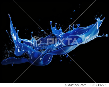 blue paint splash on black background blue paint splash on black background 108544225