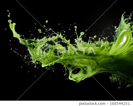 green paint splash on black background 108544251