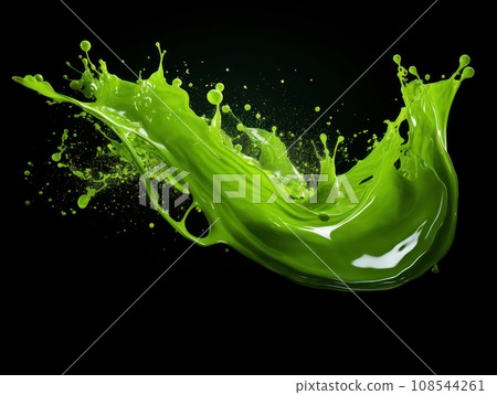 green paint splash on black background 108544261