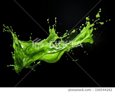 green paint splash on black background green paint splash on black background 108544262
