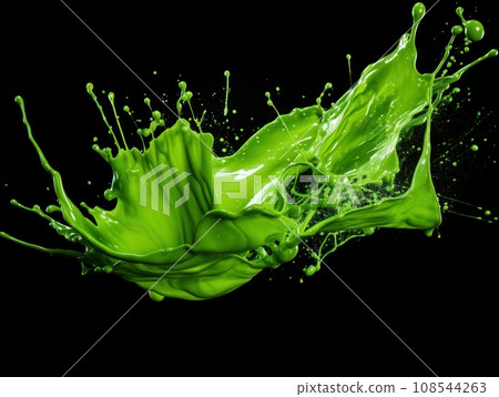 green paint splash on black background green paint splash on black background 108544263