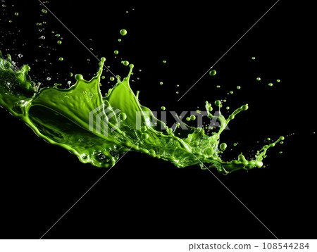 green paint splash on black background green paint splash on black background 108544284