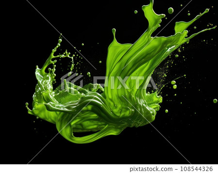 green paint splash on black background green paint splash on black background 108544326