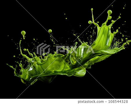 green paint splash on black background green paint splash on black background 108544328