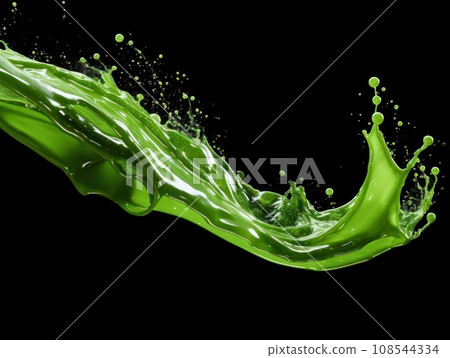 green paint splash on black background 108544334
