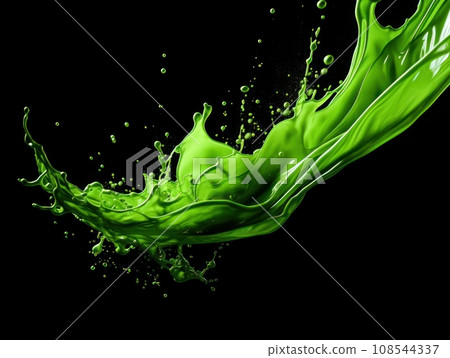 green paint splash on black background 108544337