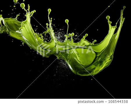 green paint splash on black background 108544338