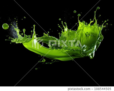 green paint splash on black background 108544505