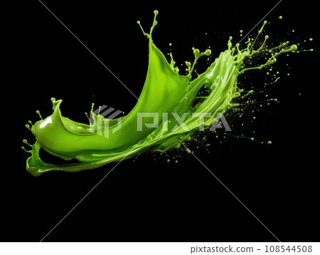 green paint splash on black background 108544508