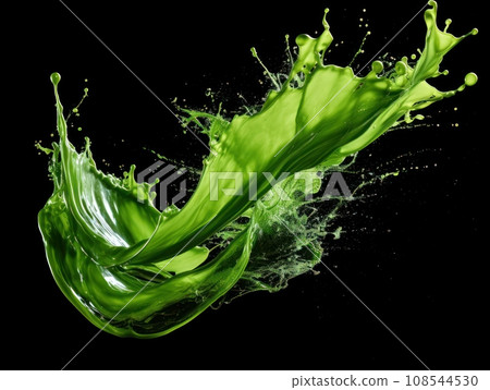 green paint splash on black background green paint splash on black background 108544530