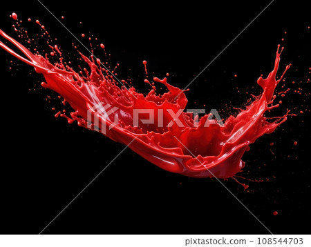 red paint splash on black background red paint splash on black background 108544703