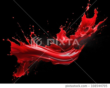 red paint splash on black background 108544705