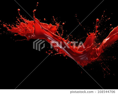 red paint splash on black background 108544706