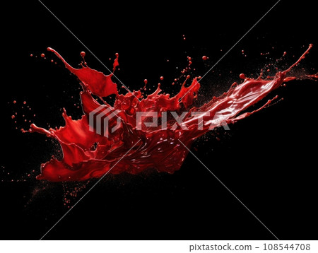 red paint splash on black background 108544708