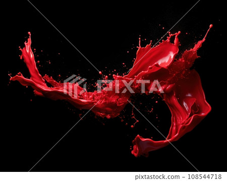 red paint splash on black background 108544718