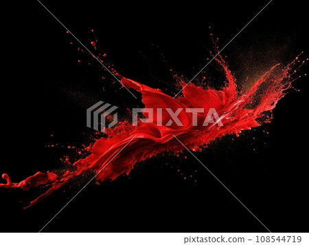 red paint splash on black background 108544719