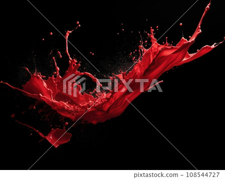 red paint splash on black background 108544727