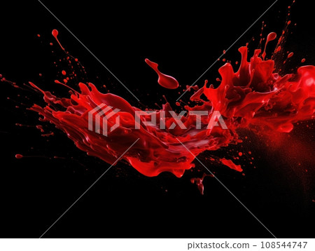 red paint splash on black background 108544747