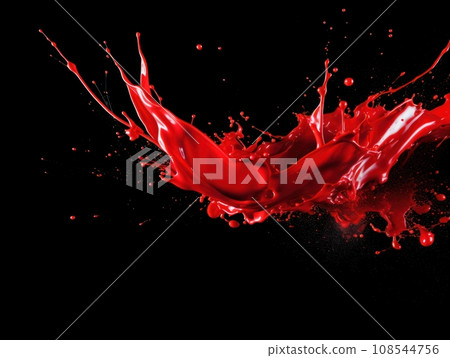 red paint splash on black background 108544756