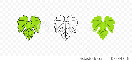 Grape leaf or leaves, plant and nature, graphic design. Vineyard, grape, vine, vine-growing, fruit and wine, vector design and illustration 108544836