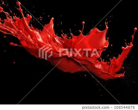 red paint splash on black background 108544878