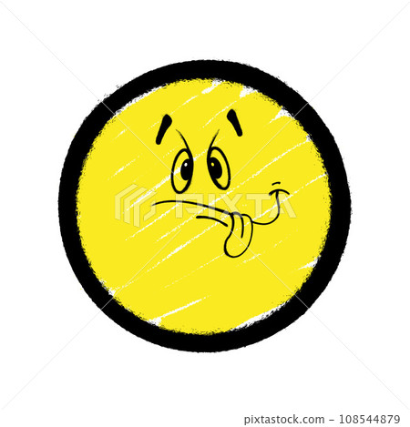 Graffiti emoticon. Smiling face painted spray paint. Vector illustration 108544879