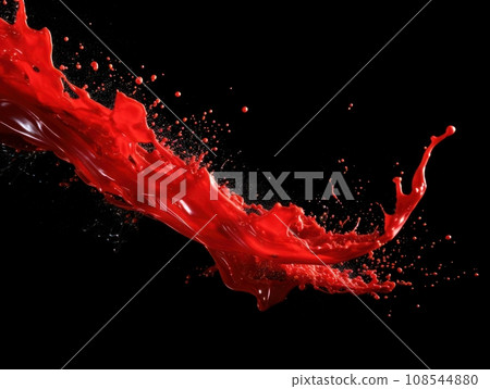 red paint splash on black background red paint splash on black background 108544880