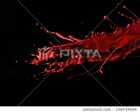 red paint splash on black background red paint splash on black background 108544884