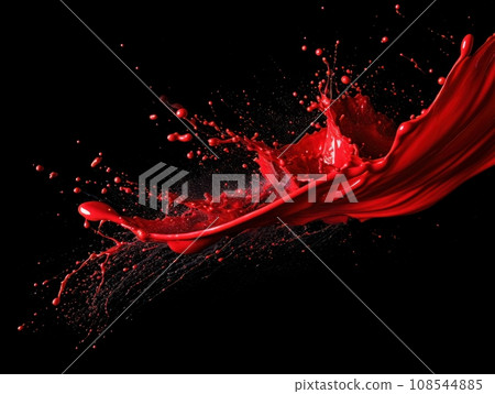 red paint splash on black background red paint splash on black background 108544885