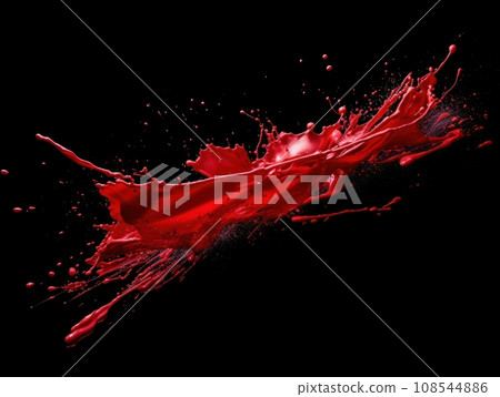 red paint splash on black background red paint splash on black background 108544886