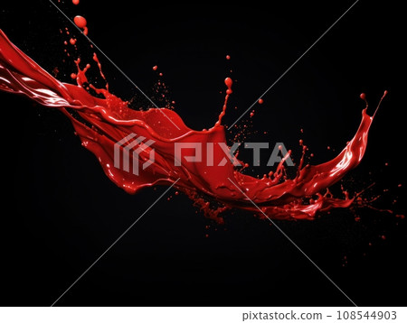 red paint splash on black background red paint splash on black background 108544903
