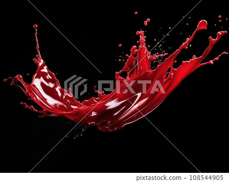red paint splash on black background red paint splash on black background 108544905