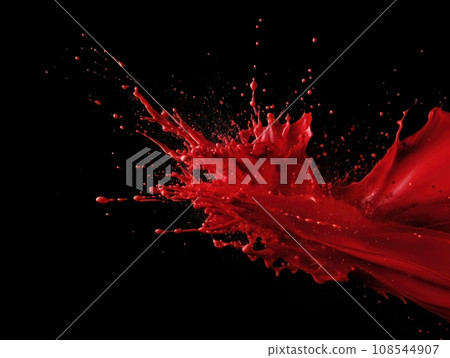 red paint splash on black background 108544907