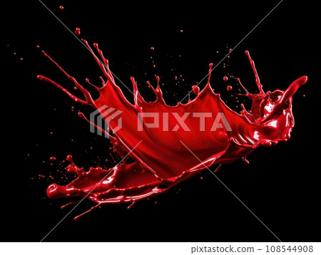 red paint splash on black background 108544908