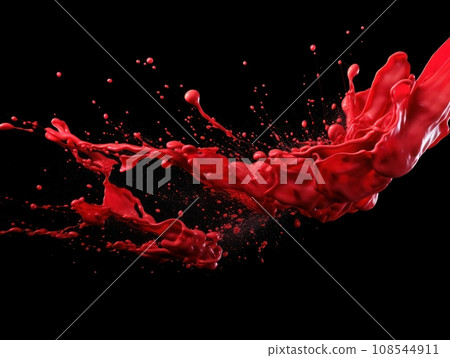 red paint splash on black background 108544911