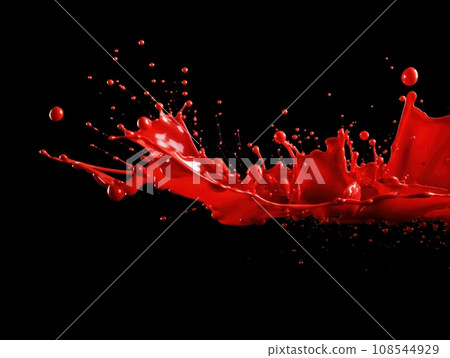 red paint splash on black background 108544929
