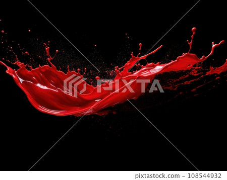 red paint splash on black background 108544932