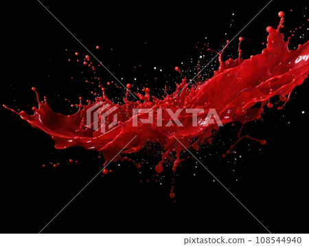 red paint splash on black background red paint splash on black background 108544940