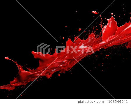 red paint splash on black background red paint splash on black background 108544941