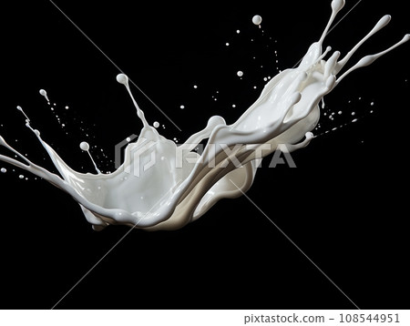 white paint splash on black background white paint splash on black background 108544951