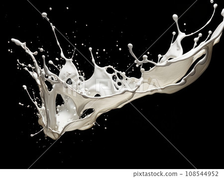 white paint splash on black background 108544952