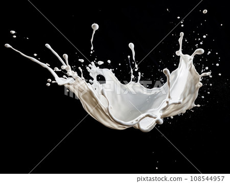white paint splash on black background 108544957