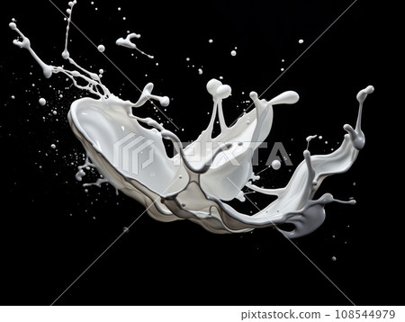 white paint splash on black background white paint splash on black background 108544979
