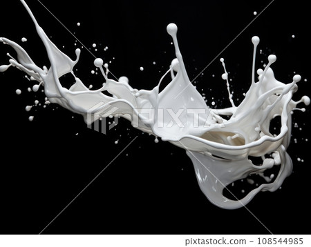 white paint splash on black background white paint splash on black background 108544985