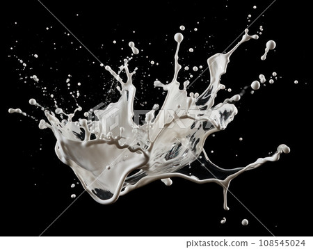 white paint splash on black background white paint splash on black background 108545024