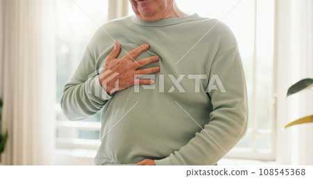 Heart attack, cardiology and person holding chest with pain, sick and cardiovascular healthcare. Indigestion, heartburn and health with wellness, elderly care with medical issue and hypertension Heart attack, cardiology and person holding chest with pain, sick and cardiovascular healthcare. Indigestion, heartburn and health with wellness, elderly care with medical issue and hypertension 108545368