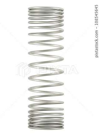 Steel helical coil spring, 3D rendering 108545645